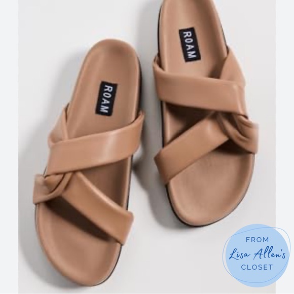 ROAM SIDE SLIP SANDAL NUDE VEGAN LEATHER - Picture 1 of 6